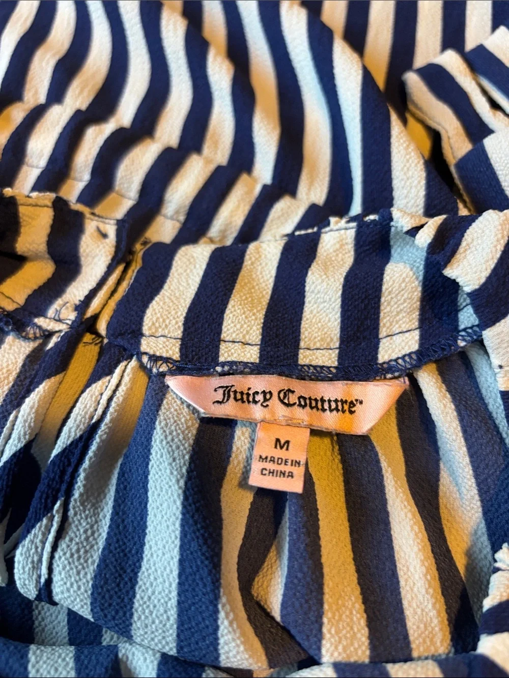 Juicy Couture Navy and White Vertical Stripe Sleeveless Midi Dress - Picture 9 of 10